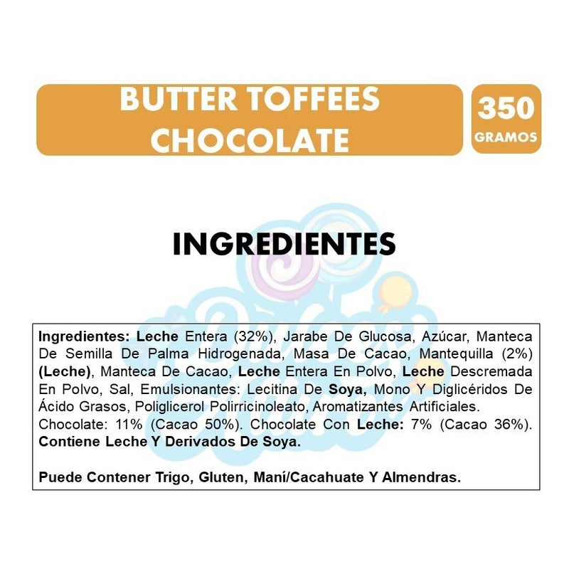 Butter Toffees Chocolate - Caramelos Arcor (bolsa Con 350gr)