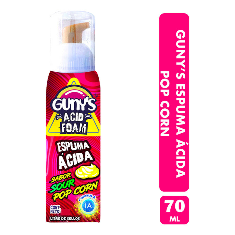 Dulces Guny's Espuma Ácida Sabor Pop Corn Sin Azúcar (70ml)