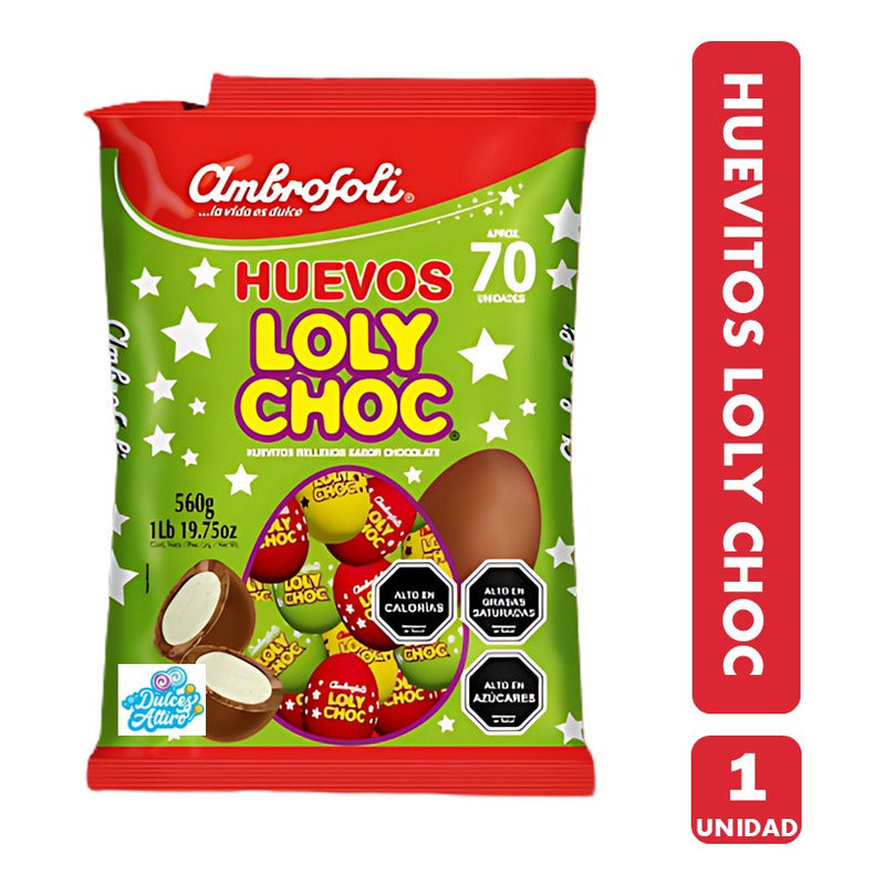 Huevos Loly Choc De Ambrosoli - Bolsa Con 70 Unidades