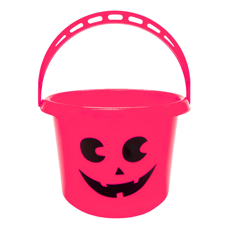 Balde Para Halloween - Calabaza De Plástico Color Fucsia