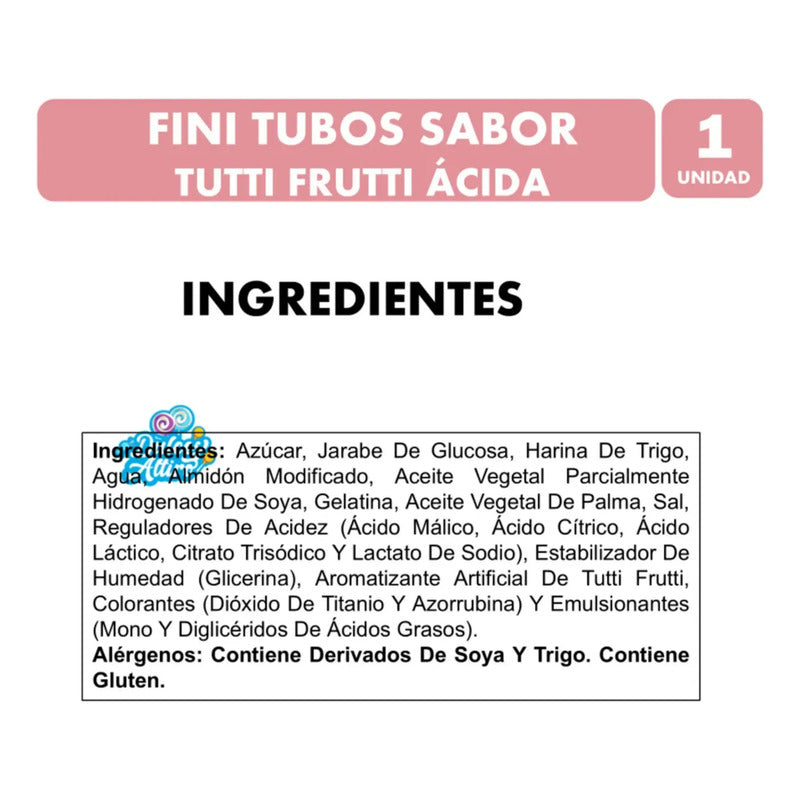Gomitas Fini Tubos - Tutti Frutti Ácida (contiene 80g)
