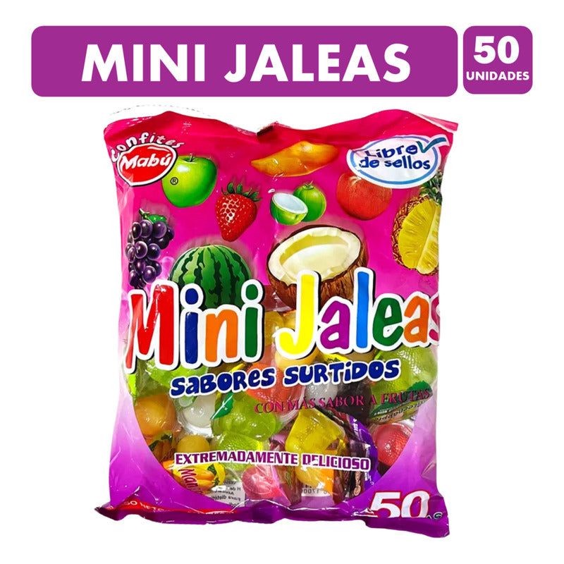 Mini Jaleas Sabores Frutales Mabu (bolsa Con 50 Unidades)