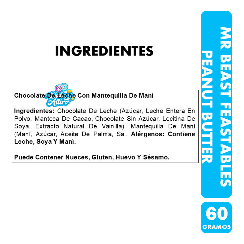 Chocolate Mr Beast - Feastables Peanut Butter (60 Gramos)