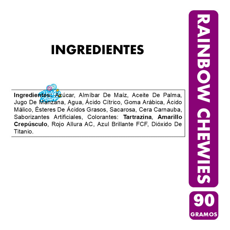 Dulces Masticables Sabores Frutales - Rainbow Chewies