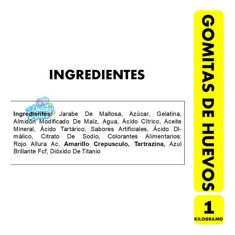Gomitas En  Forma De Huevo Frito De Nicoland (bolsa De 1kg)
