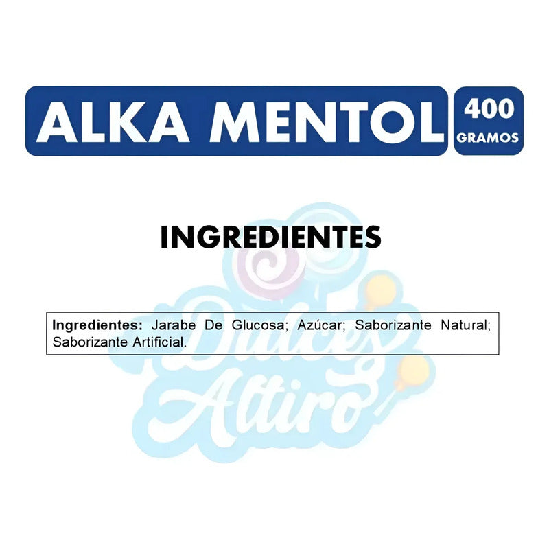 Alka Sabor Mentol Caramelo Tradicional (400 Gramos)