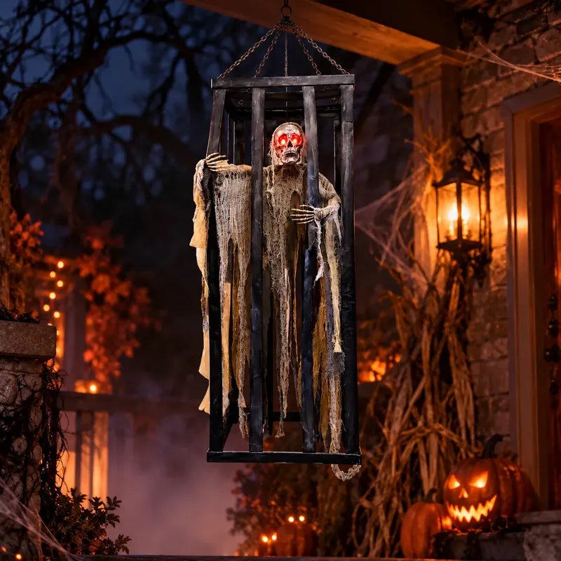 Esqueleto Enjaulado Animatronics - Decoración Halloween