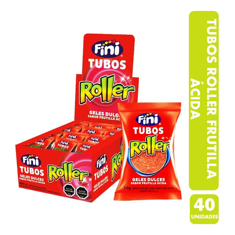 Fini Gomitas Sabor Frutillas Ácidas En Rollo (caja Con 40u)