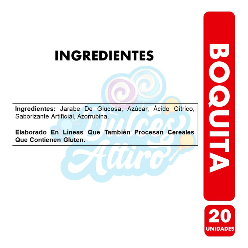 Paletas Boquita De Fruna - Sabor Frutilla (20 Unidades)