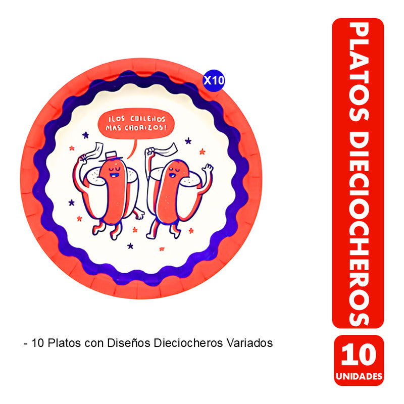 Platos Para El 18 Diseños Entretenidos Para Tu Fondita (10u)