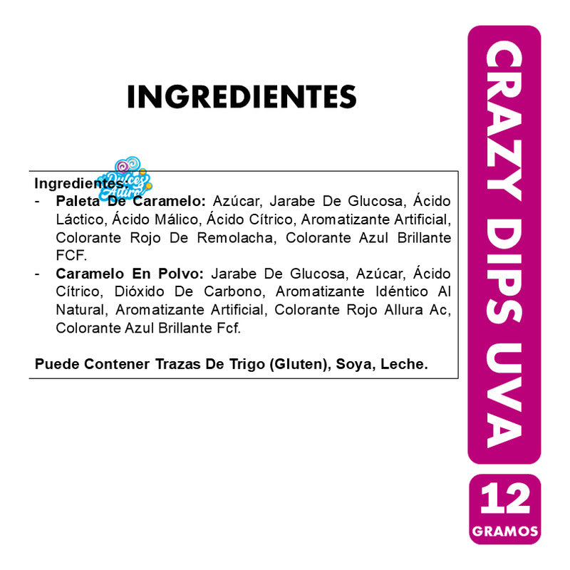 Petazeta Crazy Dips Sabor Uva De Chupa Chups (12 Gramos)