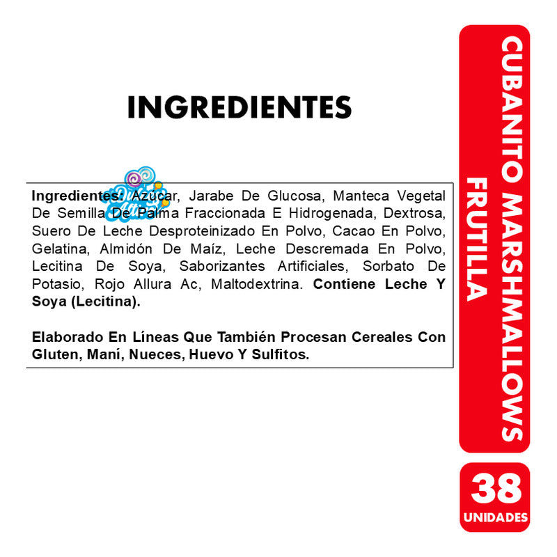 Cubanito Marshmallows Frutilla De Fruna (contiene 38 Uni)