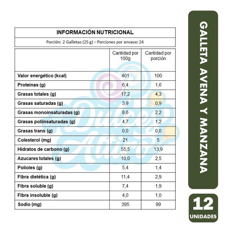 Galleta Saludables Avena Y Manzana Nutrabien (caja Con 12u)