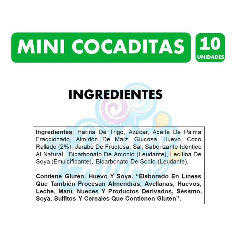 Mini Cocaditas Costa- Galletas Para Colación (pack Con 10u)