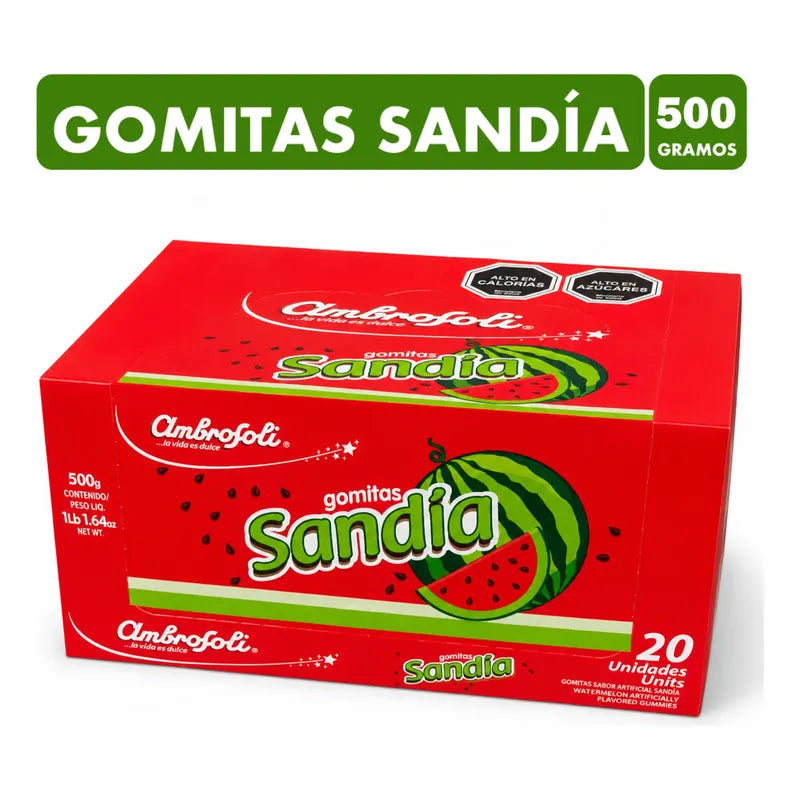 Gomitas De Gelatina Sabor Sandia  (display Con 20 Unidades)