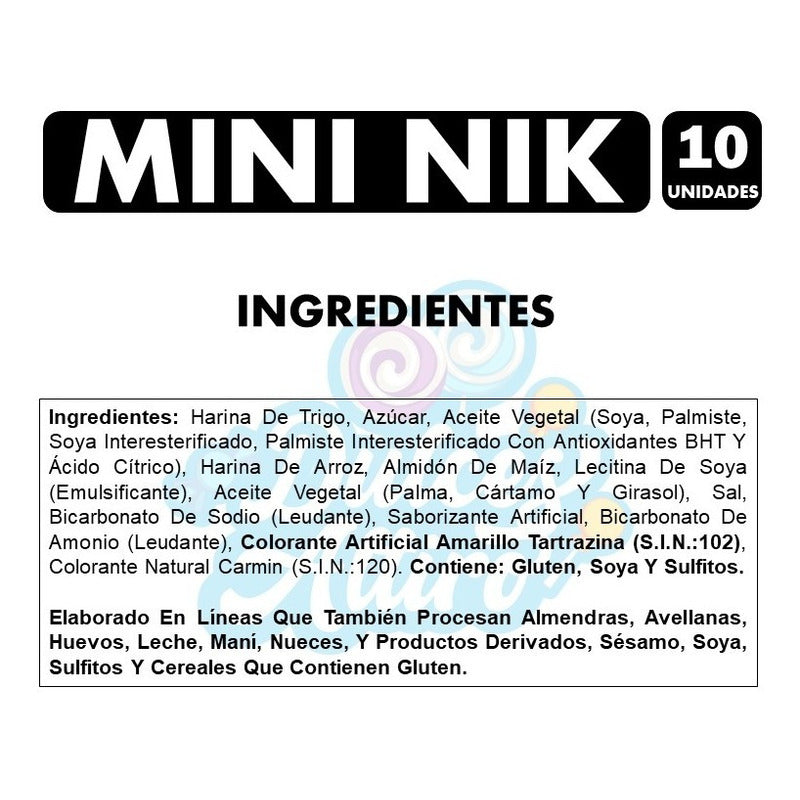 Mini Nik - Galletas De Costa Para Colación (pack De 10 Uni)