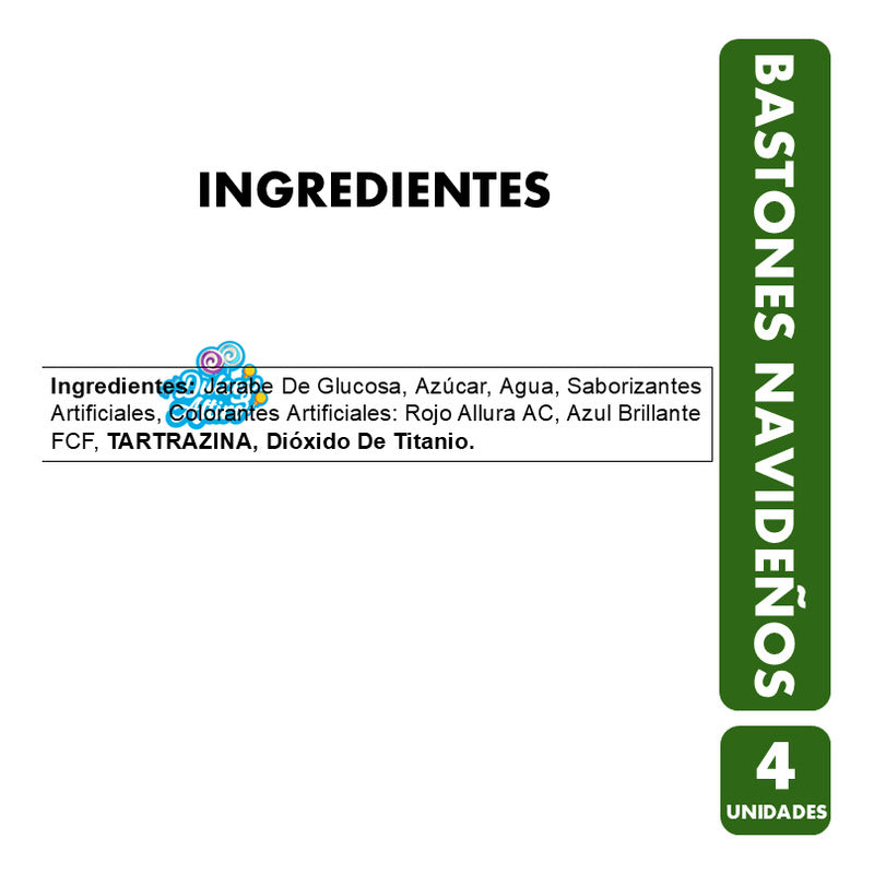 Bastones De Caramelo Para Navidad (pack De 4 Unidades)