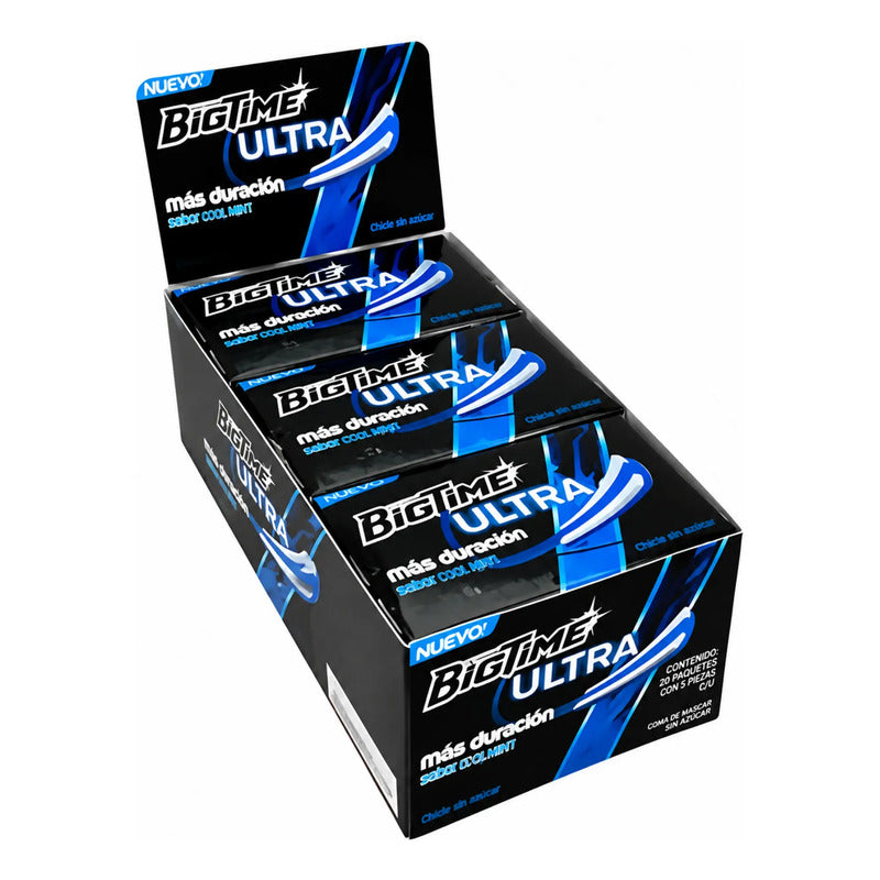 Bigtime Chicle Ultra Clean Mint - Display De 12 Unidades