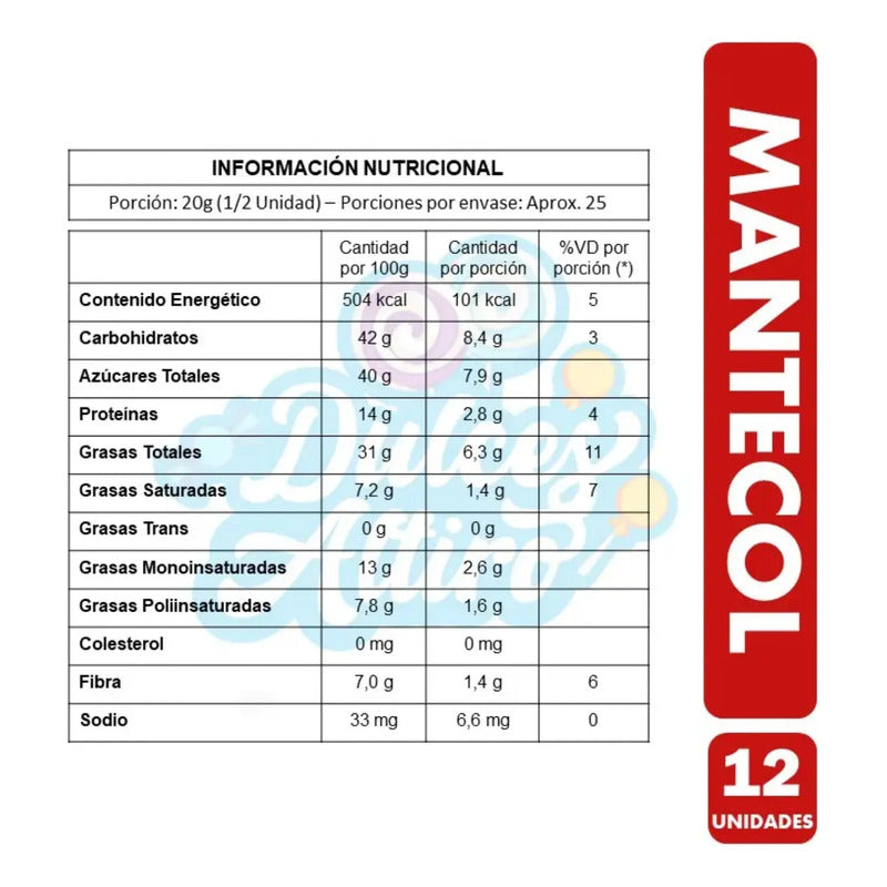 Mantecol Tradicional Barra Individual (caja Con 12 Unidades)