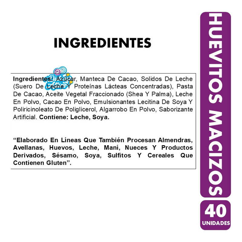 Huevitos De Pascua De Chocolate Costa Macizo (caja De 40u)