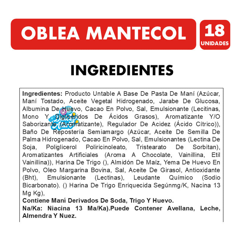 Mantecol Oblea Con Relleno De Pasta Mantecol (caja De 18 Un)