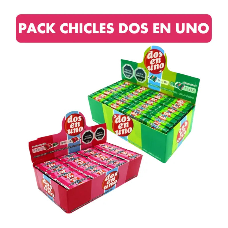 Chicle Dos En Uno Tutti Frutti Y Menta De Infancia (pack 2u)