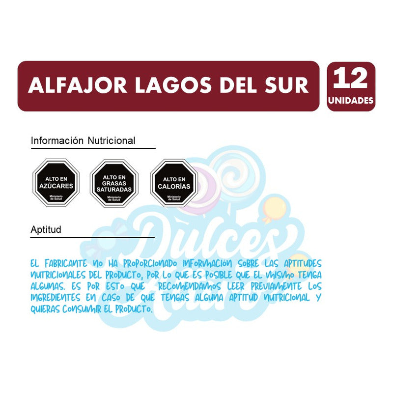 Alfajor Lagos Del Sur Sabor Clásico (pack Con 12 Unidades)