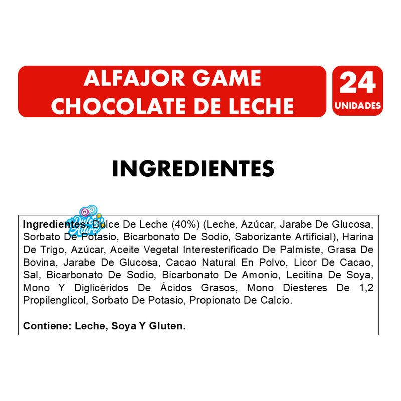 Alfajor Game Chocolate De Leche Por Mayor (caja 24 Unidades)