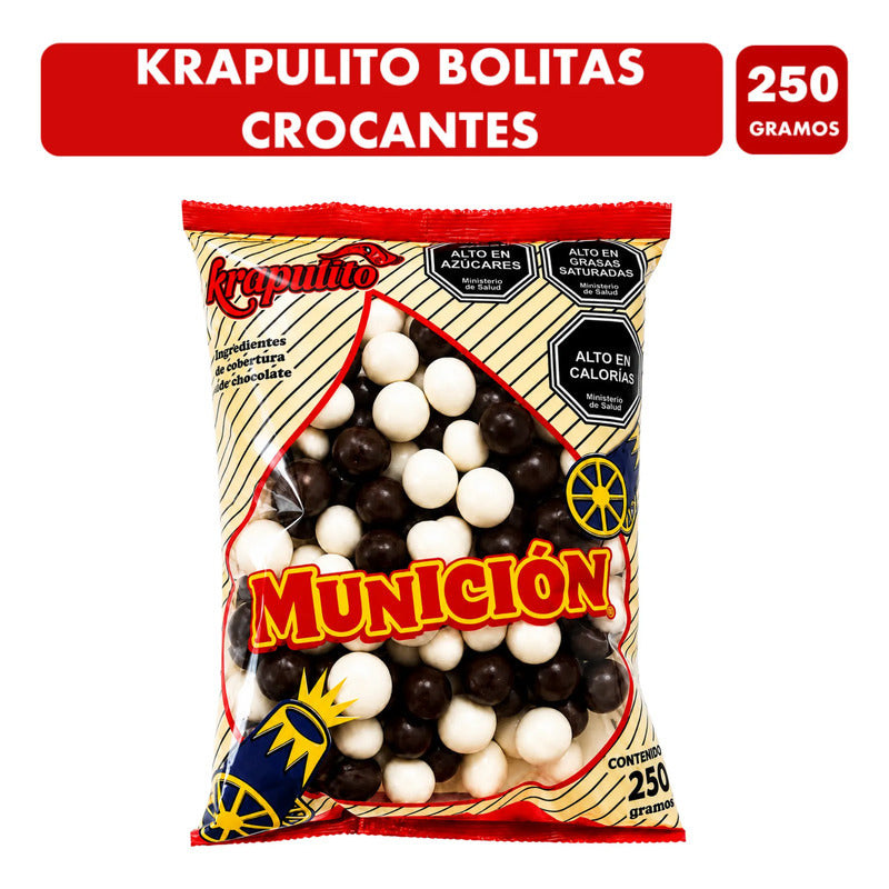 Bolitas Crocantes Mixtas Sabor Chocolate - Krapulito 250g