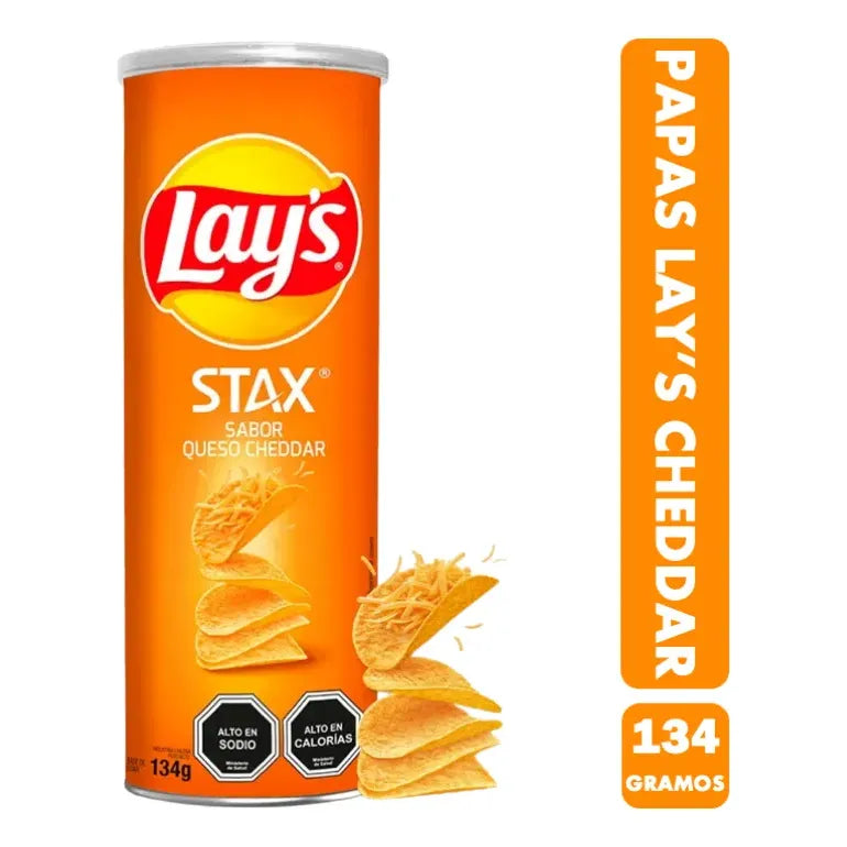 Papas Fritas Lays Stax - Sabor Queso Cheddar