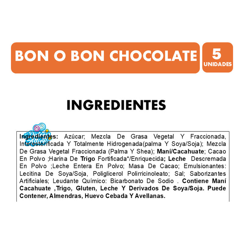 Bon O Bon Especial Halloween Sabor Chocolate - Bolsa 5 Uni