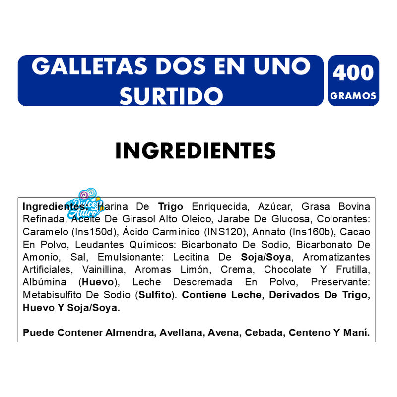 Galletas Dulces Surtidas Holanda Dos En Uno - Bolsa De 400gr