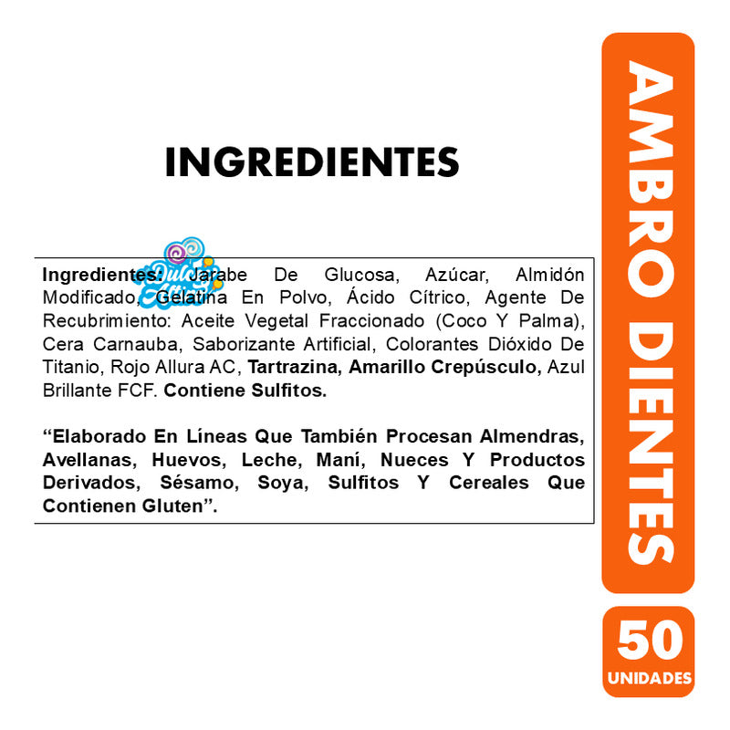 Dulces Halloween - Ambro Dientes Frutales (contiene 50 Uni)