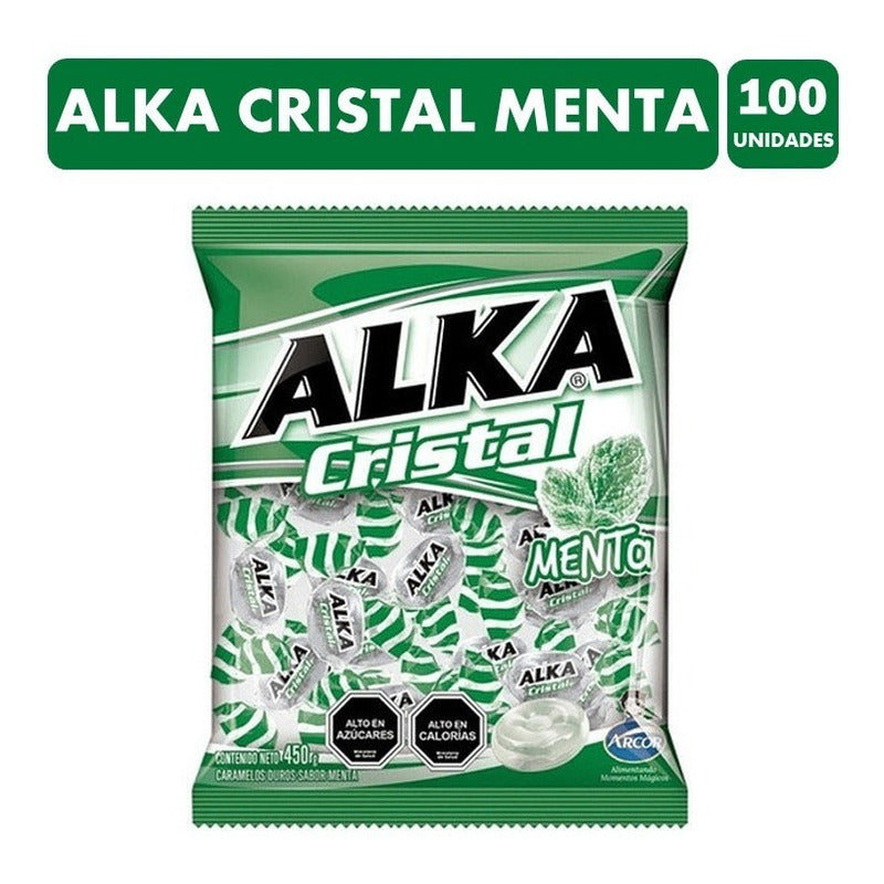 Alka Verde Cristal - Caramelos Sabor Menta (bolsa Con 100un)
