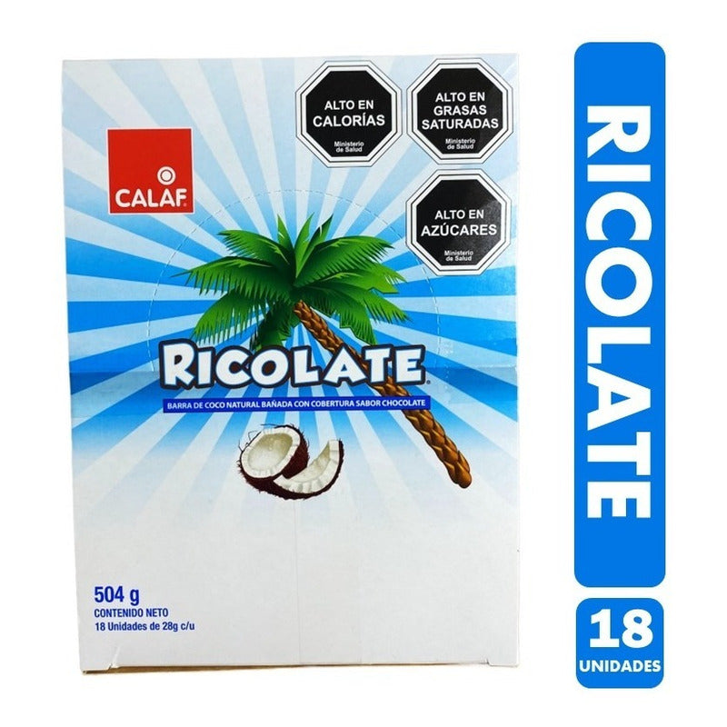 Chocolate Ricolate Bañado En Chocolate(caja Con 18 Unidades)