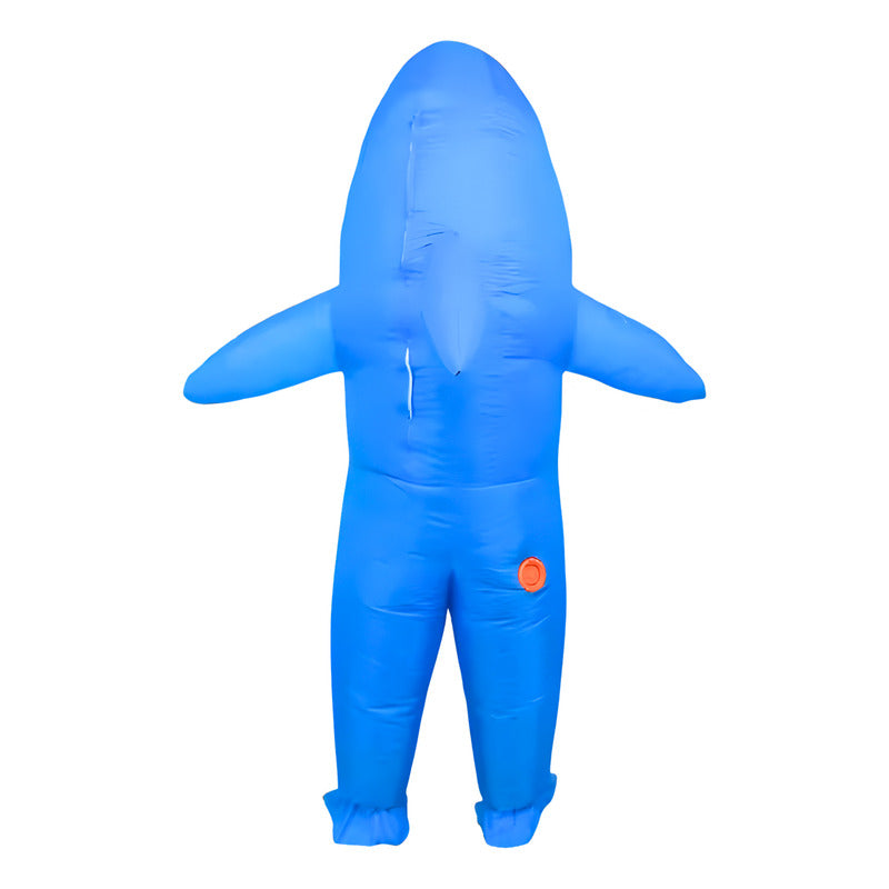 Disfraz Tiburón Azul Inflable Completo Adulto 160-190cm Celeste 160-190