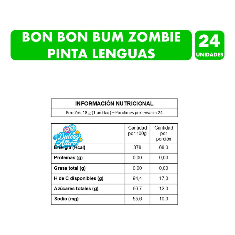 Dulces Halloween - Bon Bon Bum Fresa Pinta Boca (bolsa 24 U)