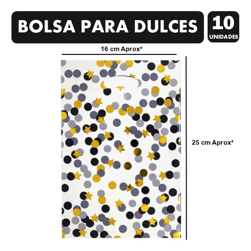 Pack Cumpleaños Negro-blanco -adornos Accesorios Decoración