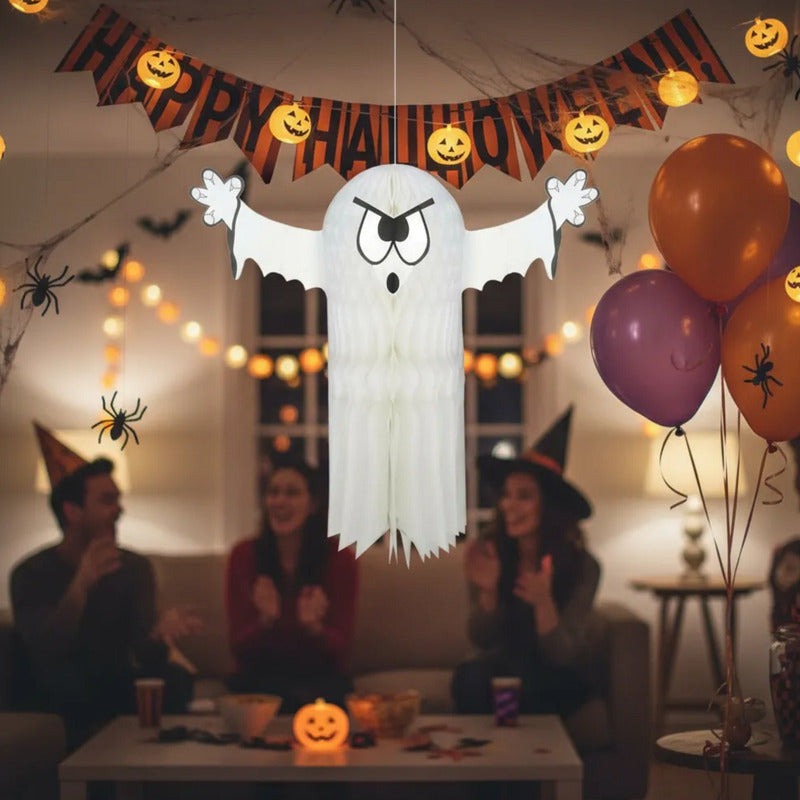 Guirnalda En Forma De Fantasma Decoración Halloween (36cm) Blanco Guirnalda Fantasma