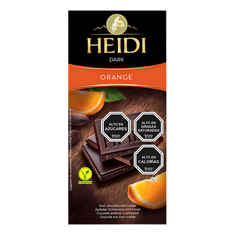 Chocolate Heidi Dark Naranja - Vegano (barra De 80 Gramos)