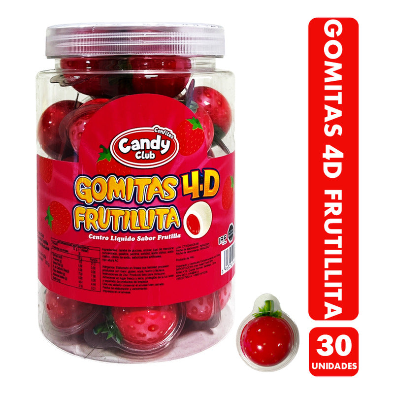 Gomitas 4d Frutillita Con Centro Líquido De Frutilla - 30 Un