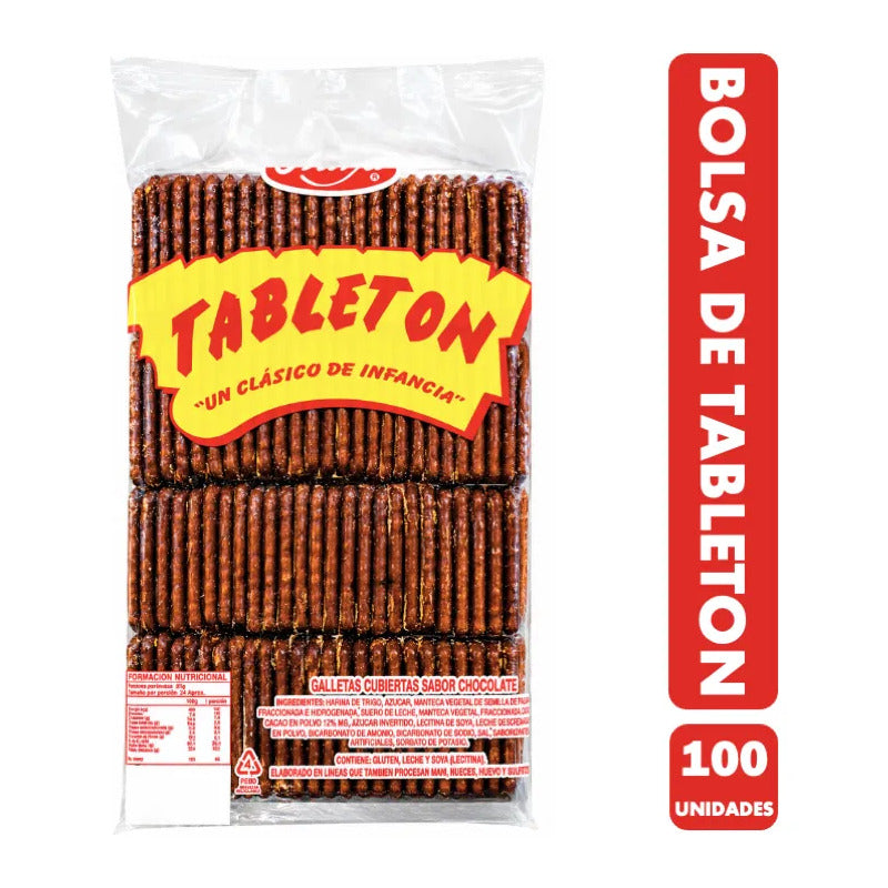 Tableton - Galletas Cubiertas Sabor Chocolate De Fruna 100un