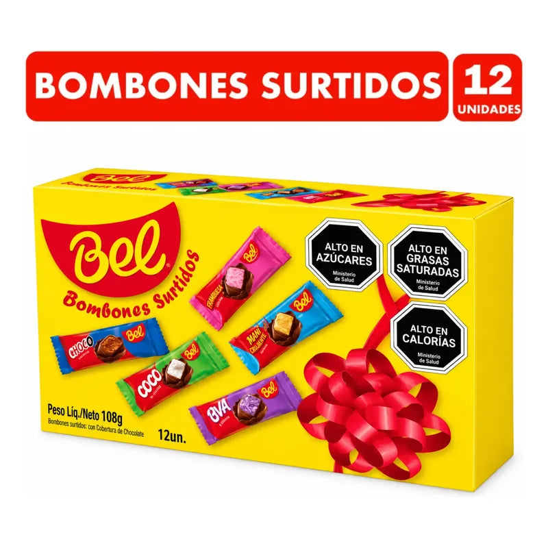 Bombones Surtidos Bel Sabor Chocolate - Caja 12 Unidades