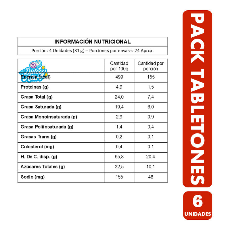 Pack De Tabletones De Fruna - Galletas De Chocolate (6 Uni)