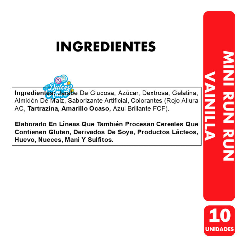 Mini Run Run -marshmallows De Vainilla Para Cumpleaños (10u)