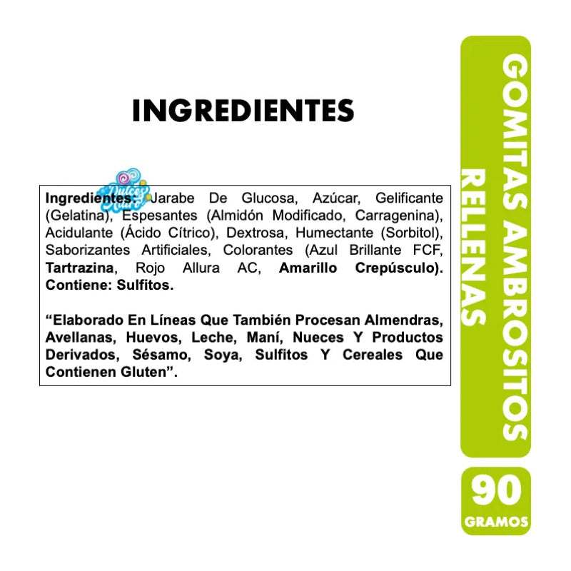 Gomitas Ambrosito Rellenas Sabores Frutales De Ambrosoli