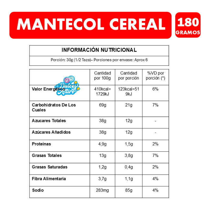 Mantecol Cereal Almohaditas Rellenas Sabor Maní - Bolsa 180g