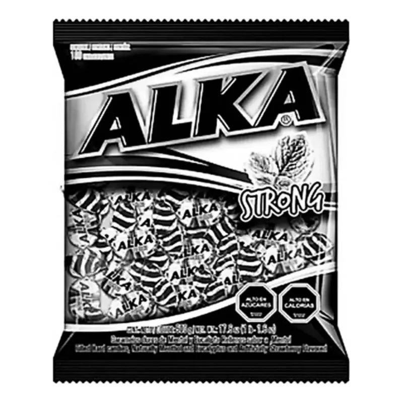 Caramelos Refrescantes - Alka Strong Negro (bolsa Con 100un)
