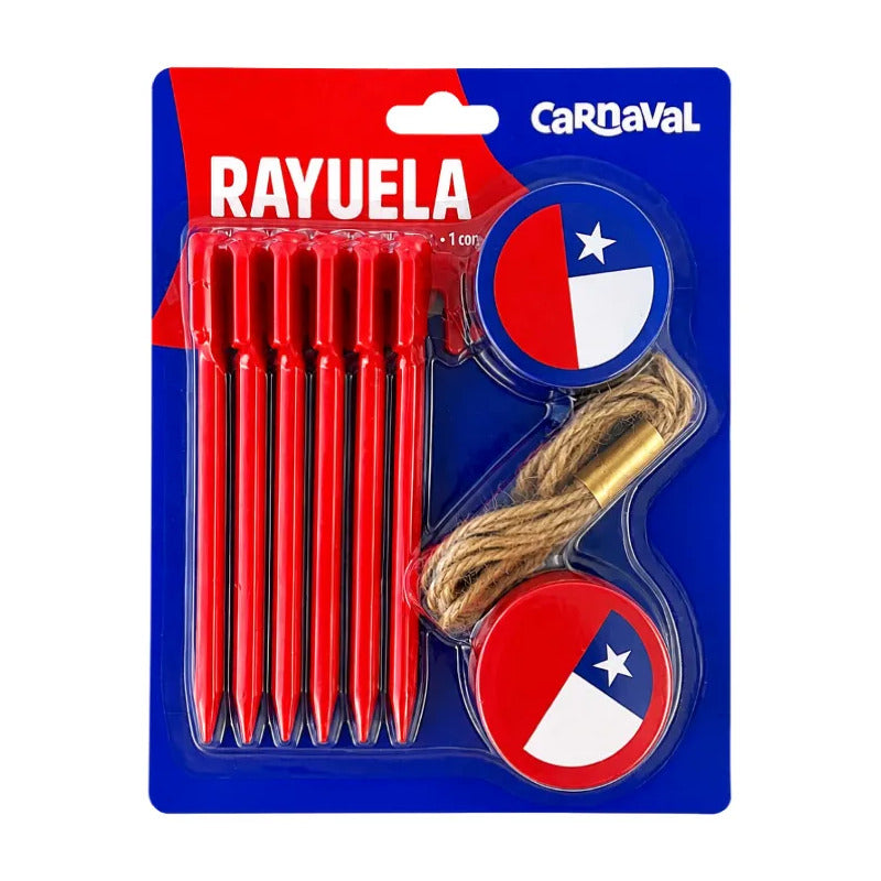 Juego La Rayuela Dieciochera 4 Tejos + 6 Estacas + 1 Cordón