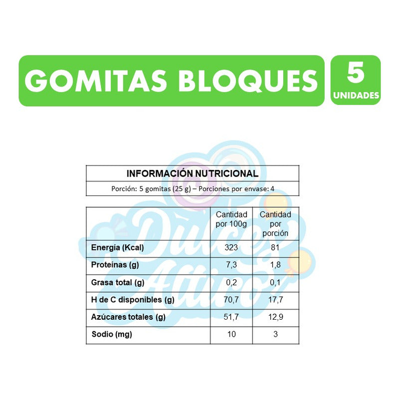 Bloques- Gomitas 4d Sabores Frutales (pack Con 5 Unidades)